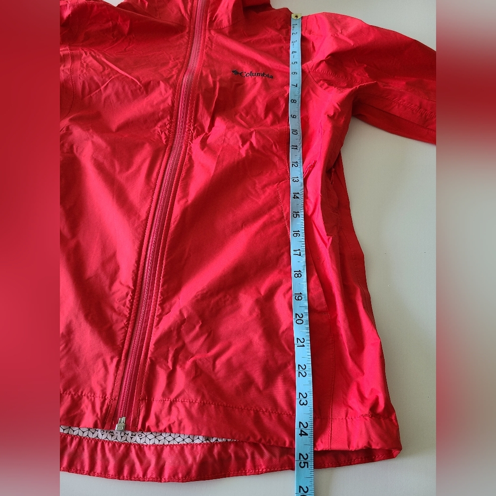 Columbia Omni Tech Womens Waterproof, Breathable Rain Jacket, Red, Size S - Picture 10 of 12